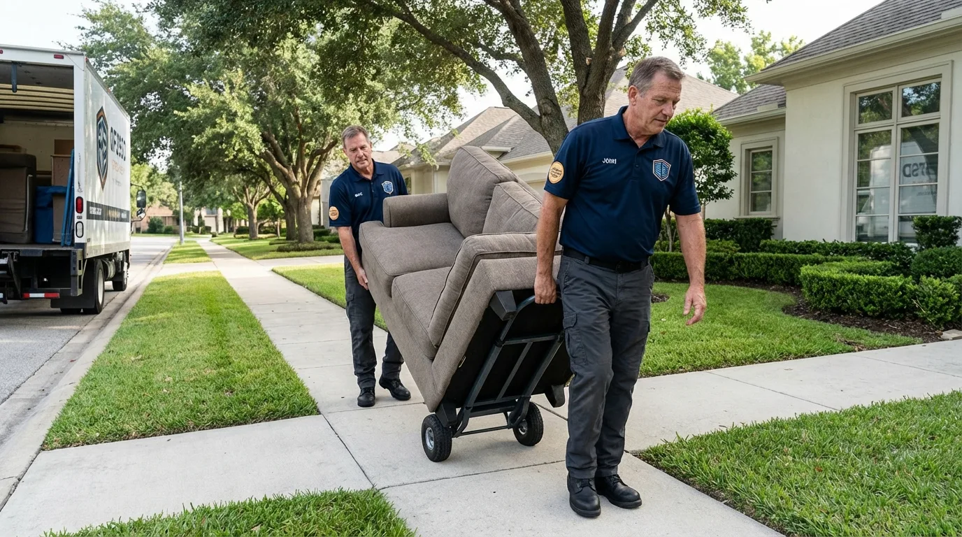 Local residential moving crew loading furniture in Hollywood, SC